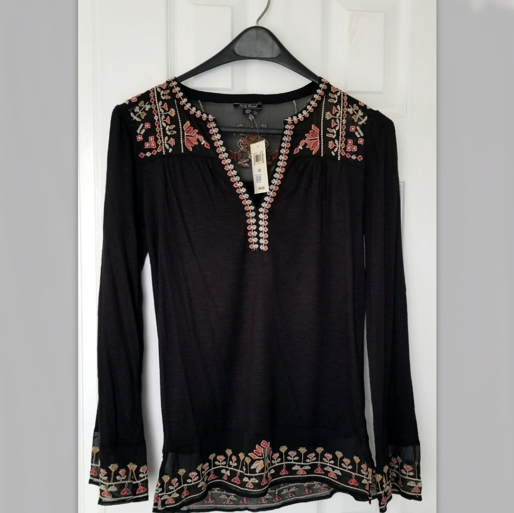 Lucky Brand embroidered top, NWT - Picture 3 of 5